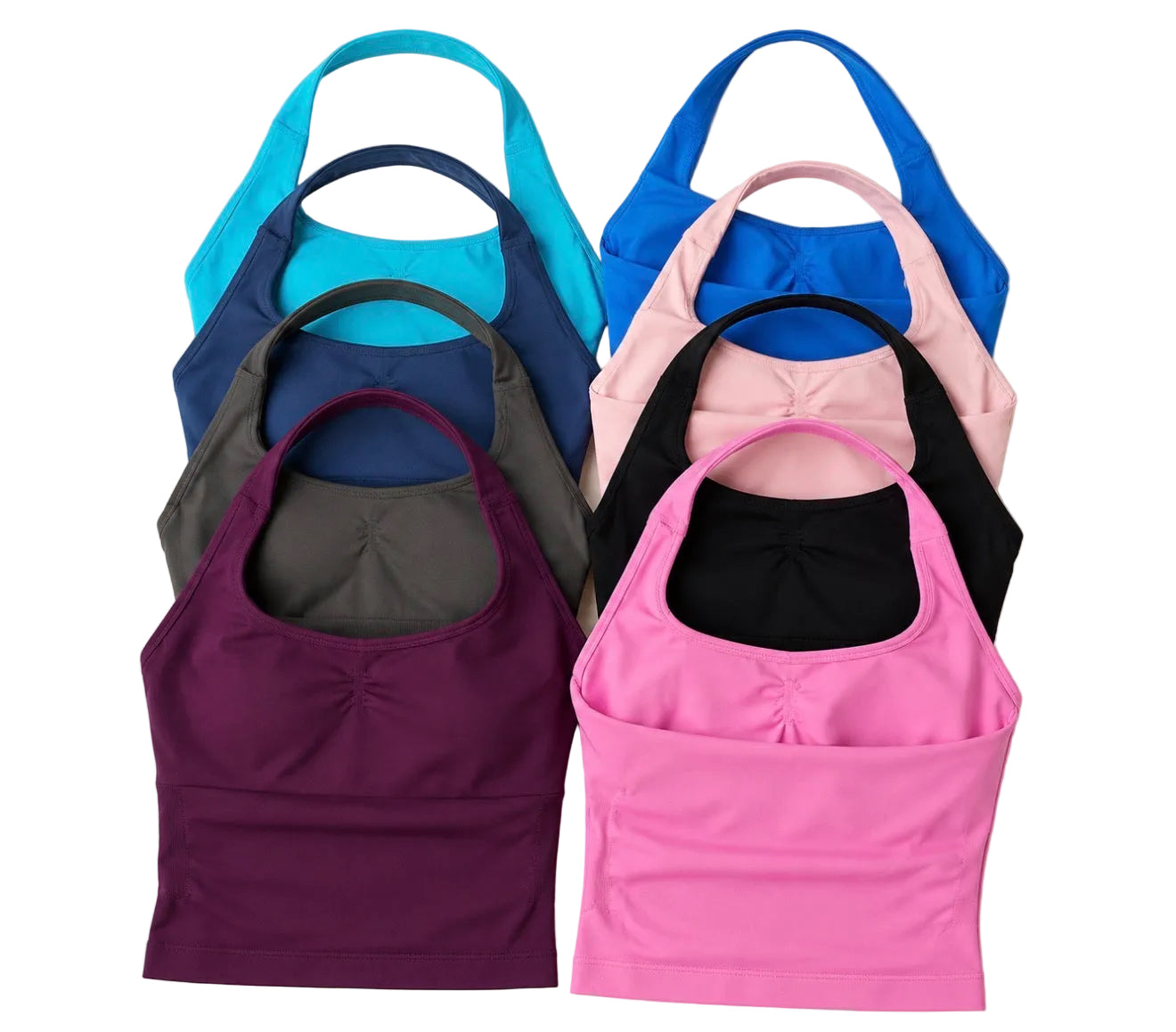 SculptForHer Seamless Halter Neck Gym Top | Built-In Bra Women’s Fitness Tank