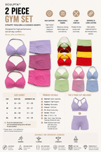 SculptForHer Women’s 2 Piece Scrunch Gym Set | High-Waisted Shorts & Strappy Sports Bra | Seamless Workout Outfit