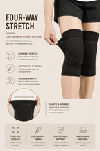 SculptForHer Compression Knee Pads (2 Pack) | Elastic Knee Support Sleeves with Thick EVA Padding for Gym, Volleyball, Running & Fitness