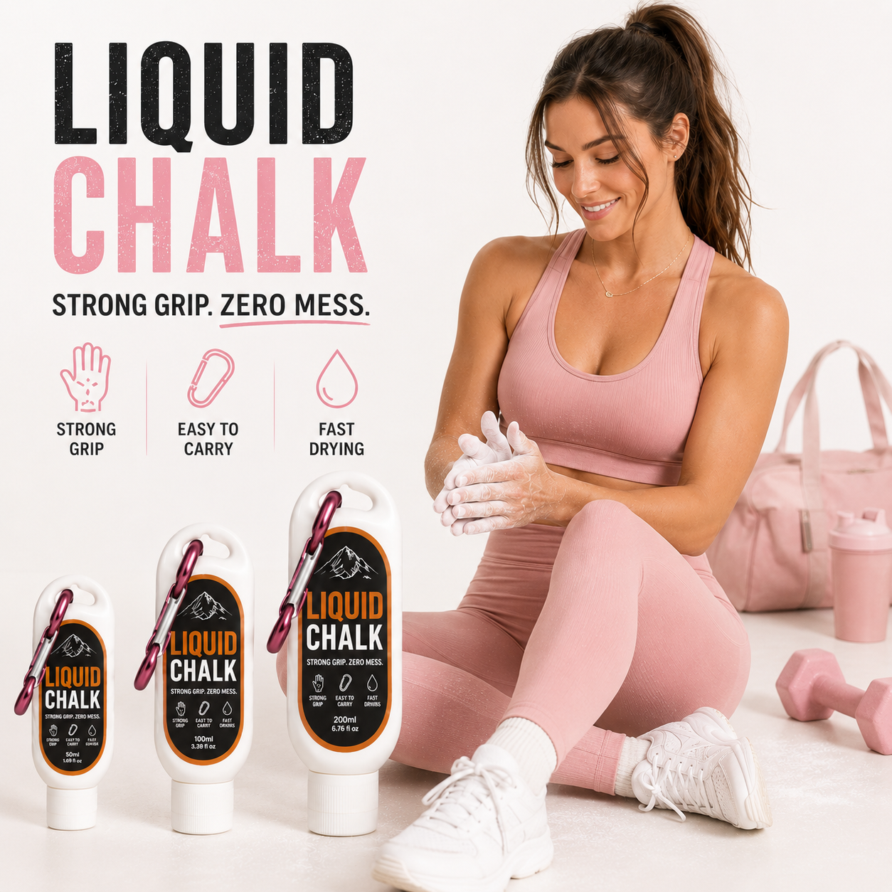 SculptForHer Liquid Gym Chalk | Anti-Slip Grip for Weightlifting, CrossFit, Climbing & Calisthenics | 30ml / 50ml / 100ml
