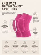 SculptForHer Compression Knee Pads (2 Pack) | Elastic Knee Support Sleeves with Thick EVA Padding for Gym, Volleyball, Running & Fitness