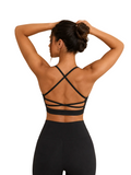 SculptForHer Cross Back Sports Bra | Women’s High Support Seamless Running & Gym Bra