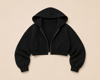 Sculpta™ Women’s Cropped Zip Hoodie | Fleece-Lined Lightweight Gym Jacket