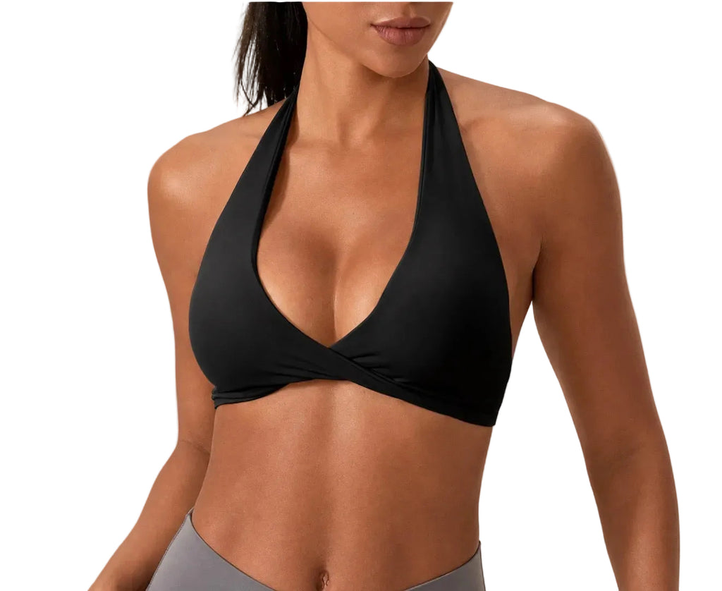 SculptForHer Strappy Sports Bra | Women’s Seamless Padded Gym & Yoga Bra