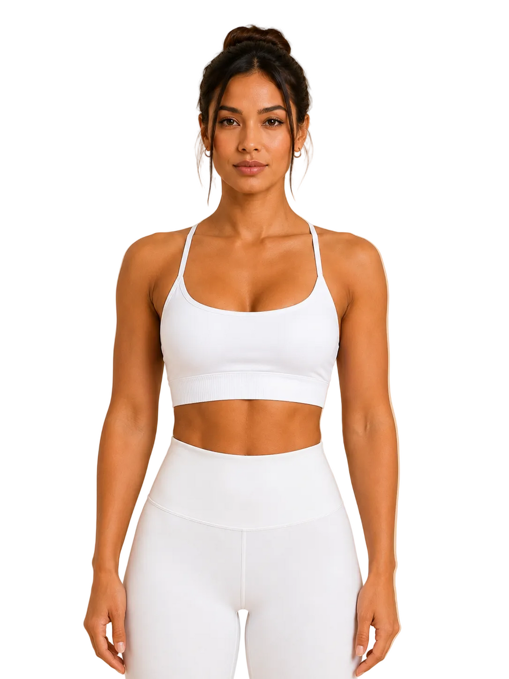 SculptForHer Cross Back Sports Bra | Women’s High Support Seamless Running & Gym Bra