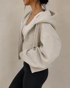 Sculpta™ Women’s Cropped Zip Hoodie | Fleece-Lined Lightweight Gym Jacket