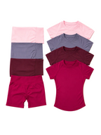 SculptForHer 2 Piece Seamless Gym Set | Women’s Short Sleeve Crop Top & High Waist Sports Shorts Activewear