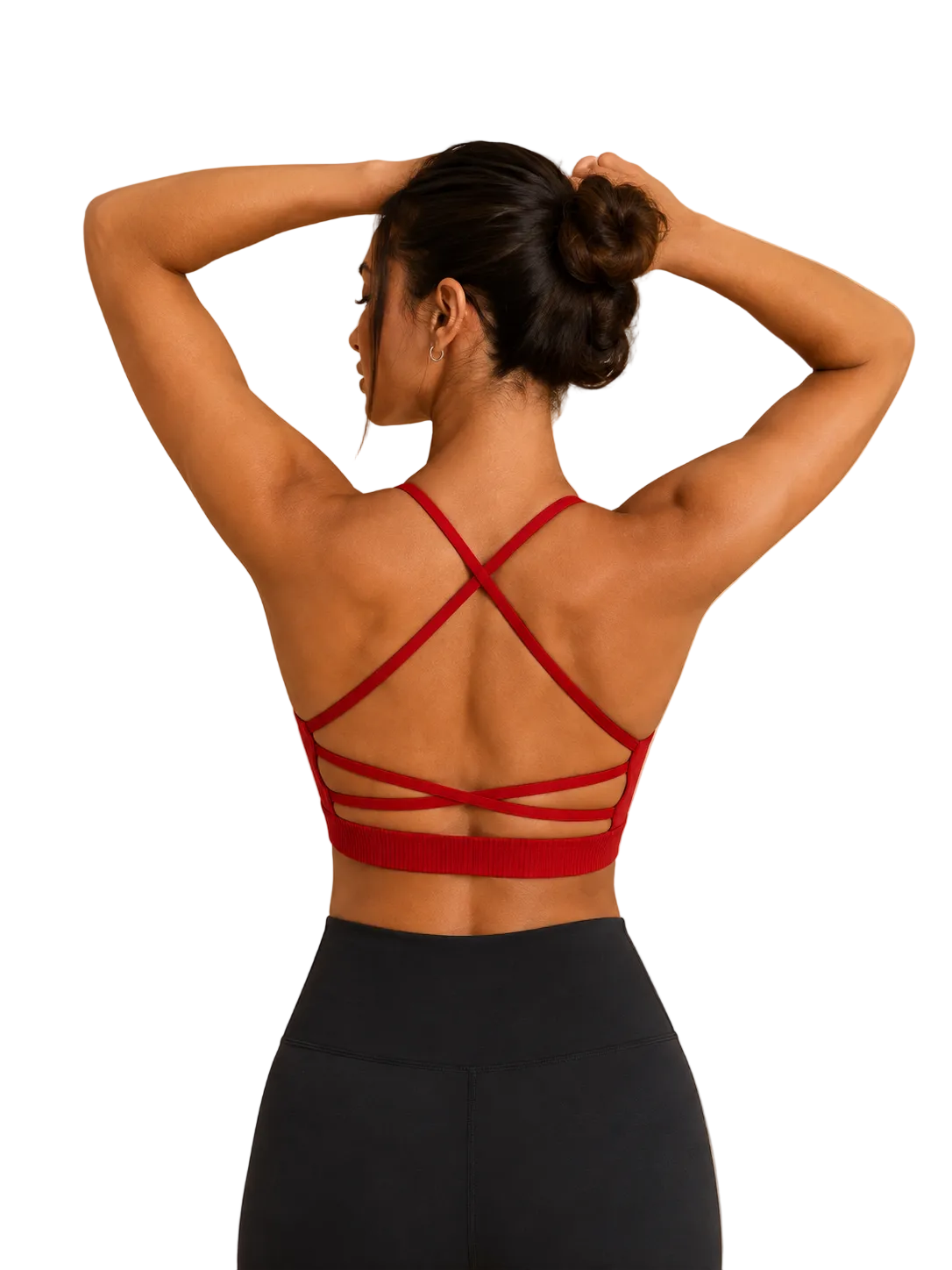 SculptForHer Cross Back Sports Bra | Women’s High Support Seamless Running & Gym Bra