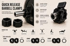 SculptForHer Quick Release Barbell Clamps (Pair) | Olympic Barbell Lock Collars for Weightlifting, Powerlifting & Strength Training