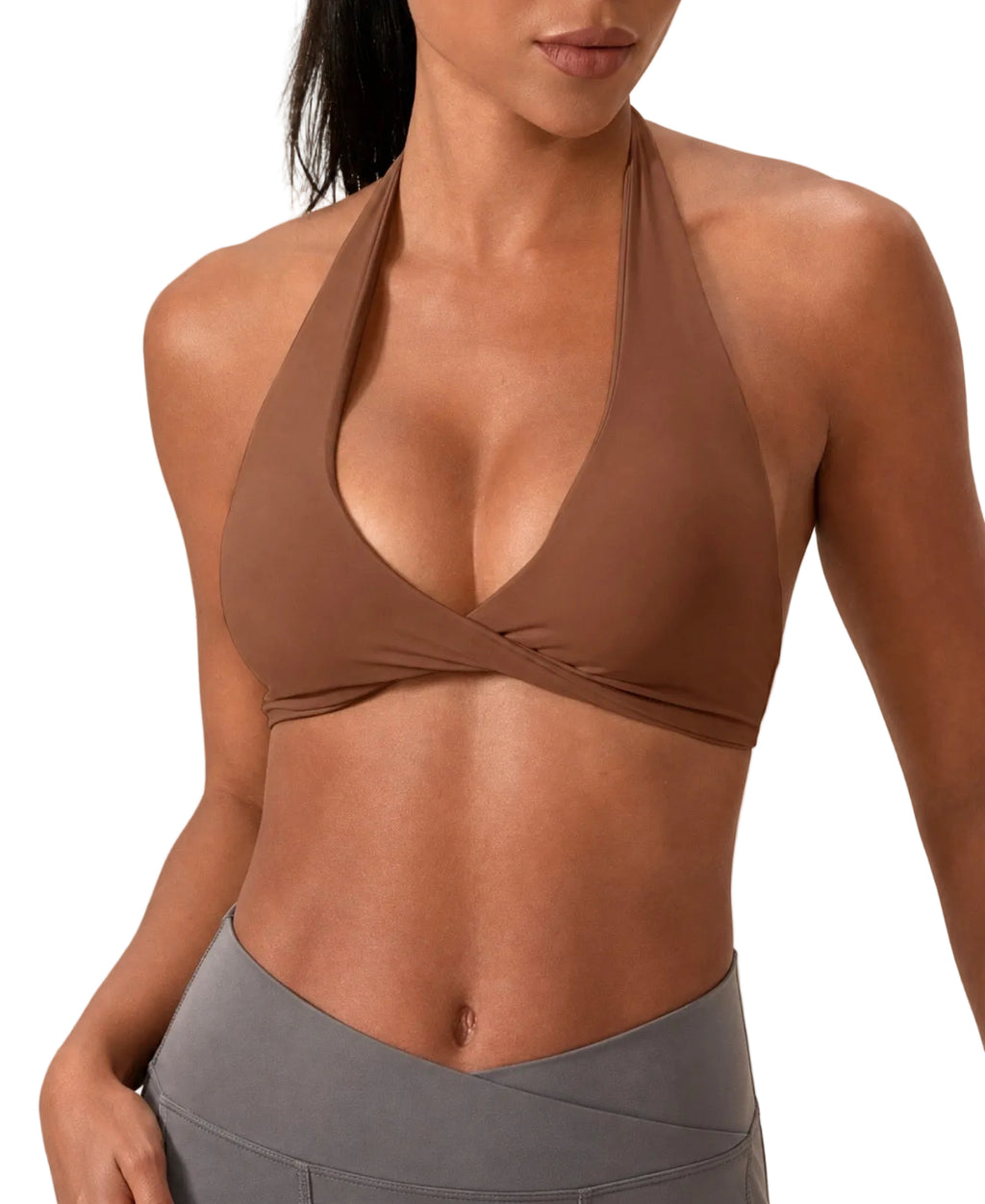 SculptForHer Strappy Sports Bra | Women’s Seamless Padded Gym & Yoga Bra