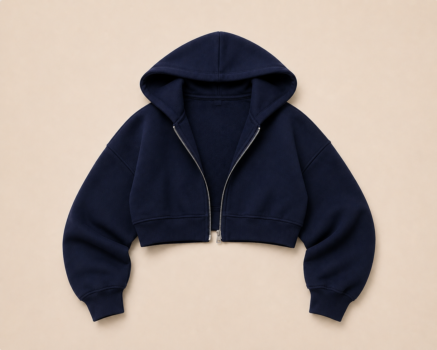 Sculpta™ Women’s Cropped Zip Hoodie | Fleece-Lined Lightweight Gym Jacket