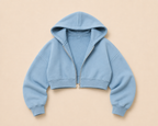 Sculpta™ Women’s Cropped Zip Hoodie | Fleece-Lined Lightweight Gym Jacket