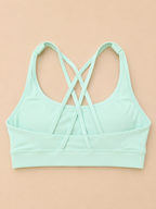 SculptForHer Cross Back Sports Bra | Women’s Seamless Medium Support Gym & Yoga Bra