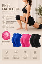 SculptForHer Compression Knee Pads (2 Pack) | Elastic Knee Support Sleeves with Thick EVA Padding for Gym, Volleyball, Running & Fitness