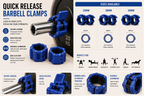 SculptForHer Quick Release Barbell Clamps (Pair) | Olympic Barbell Lock Collars for Weightlifting, Powerlifting & Strength Training