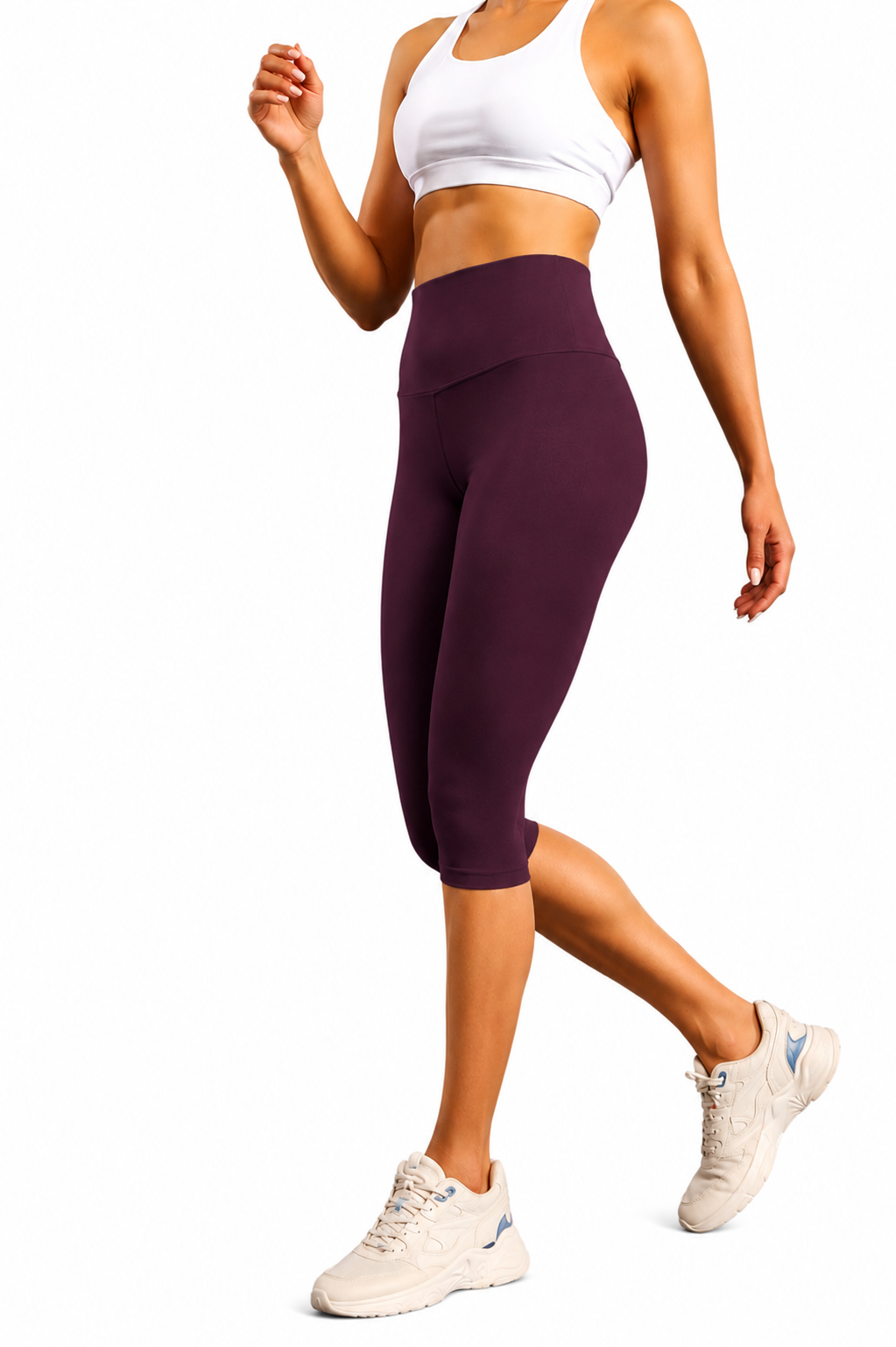 SculptForHer Women’s High Waisted Capri Leggings – Soft Stretch Gym, Yoga & Running Leggings