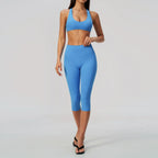 SculptForHer Sculpt & Move Seamless Capri Gym Set – Women’s 2 Piece Activewear