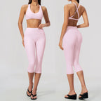 SculptForHer Sculpt & Move Seamless Capri Gym Set – Women’s 2 Piece Activewear