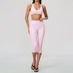 SculptForHer Sculpt & Move Seamless Capri Gym Set – Women’s 2 Piece Activewear