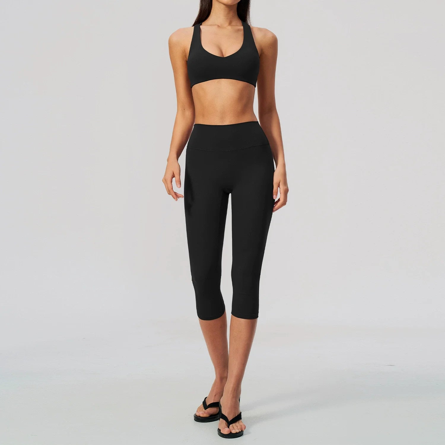 SculptForHer Sculpt & Move Seamless Capri Gym Set – Women’s 2 Piece Activewear