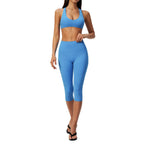 SculptForHer Sculpt & Move Seamless Capri Gym Set – Women’s 2 Piece Activewear