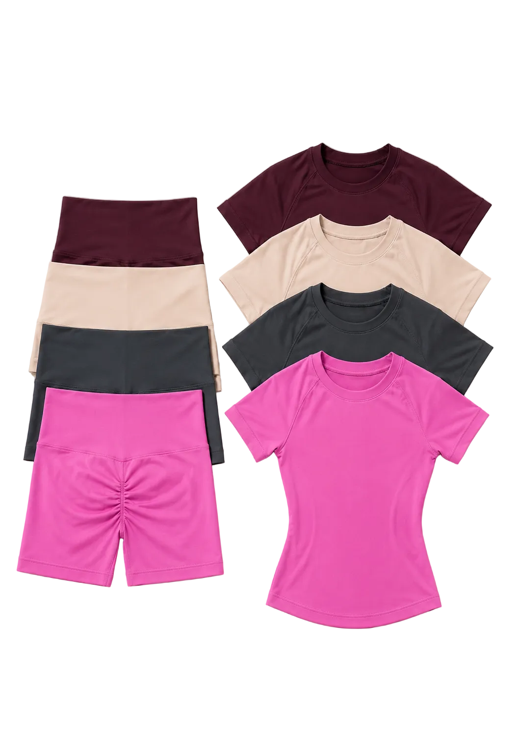 Sculpta™ Seamless Gym Set | Sculpt Performance T-Shirt & Scrunch Shorts for Women