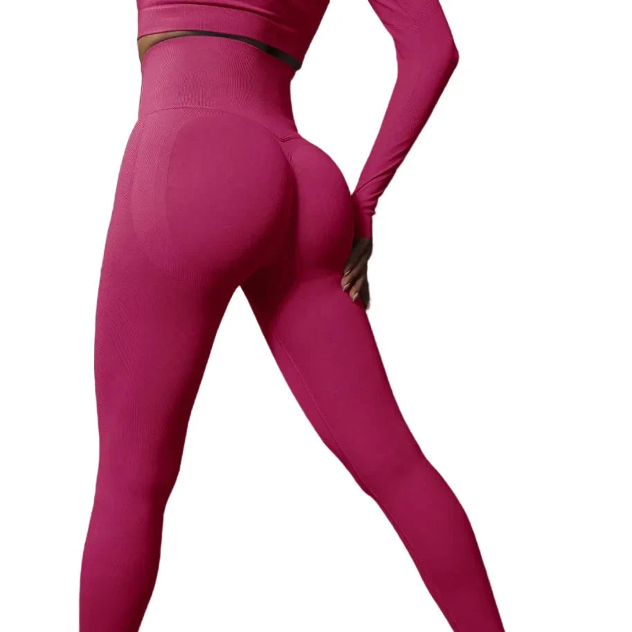 SculptForHer High Waisted Seamless Scrunch Leggings – Women’s Push Up Sculpting Gym Leggings