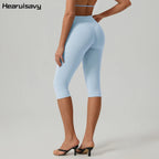 Hearuisavy Women High Waist Capri Yoga Pants Quick Dry Workout Gym Fitness Running Sports Tights Butt Lift 3/4 Leggings Female