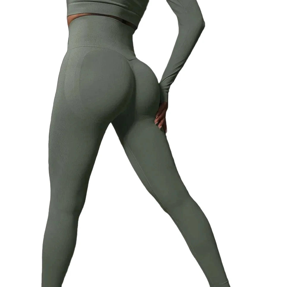 SculptForHer High Waisted Seamless Scrunch Leggings – Women’s Push Up Sculpting Gym Leggings