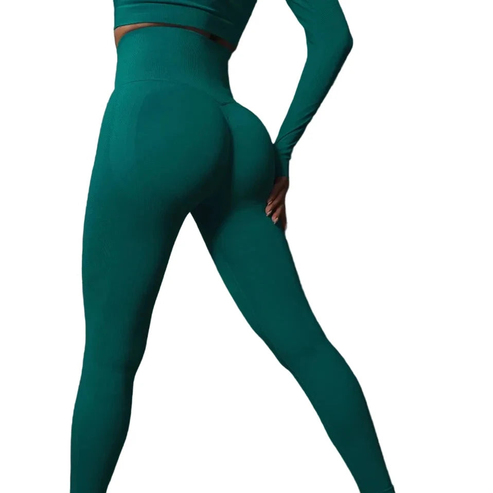 SculptForHer High Waisted Seamless Scrunch Leggings – Women’s Push Up Sculpting Gym Leggings
