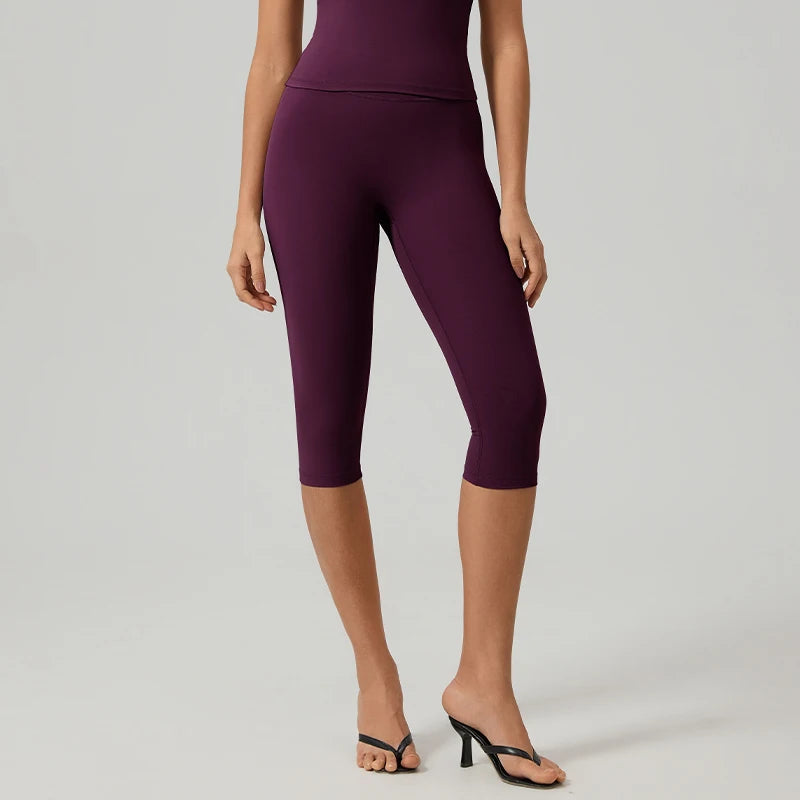 Hearuisavy Women High Waist Capri Yoga Pants Quick Dry Workout Gym Fitness Running Sports Tights Butt Lift 3/4 Leggings Female