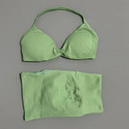 SculptForHer Women’s 2 Piece Scrunch Gym Set | High-Waisted Shorts & Strappy Sports Bra | Seamless Workout Outfit