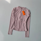 SculptForHer Performance Zip Jacket | Seamless Long Sleeve Gym Top