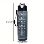 SculptForHer 800ml Sports Water Bottle | Leakproof Gym Bottle with Time Marker & Carry Strap