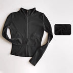 SculptForHer Performance Zip Jacket | Seamless Long Sleeve Gym Top