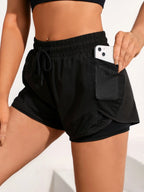 SculptForHer Women’s 2-in-1 Running Shorts | High-Waisted Quick-Dry Gym & Training Shorts