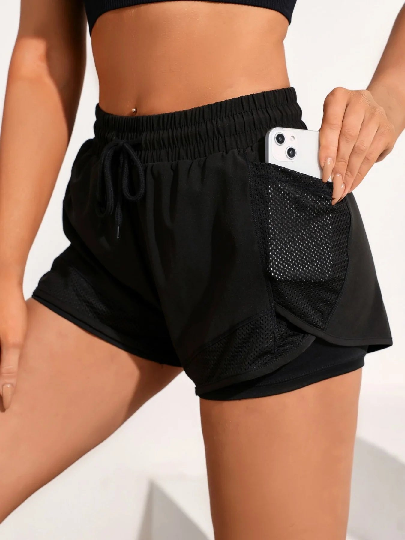 SculptForHer Women’s 2-in-1 Running Shorts | High-Waisted Quick-Dry Gym & Training Shorts