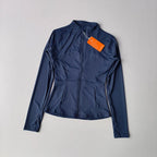 SculptForHer Performance Zip Jacket | Seamless Long Sleeve Gym Top
