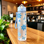 SculptForHer 800ml Sports Water Bottle | Leakproof Gym Bottle with Time Marker & Carry Strap
