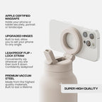 24oz Insulated Water Bottle with Magnetic Phone Mount & Straw