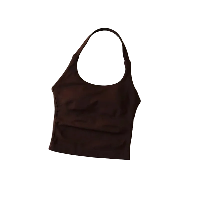 SculptForHer Halter Sports Bra | High Support Seamless Gym & Running Bra for Women
