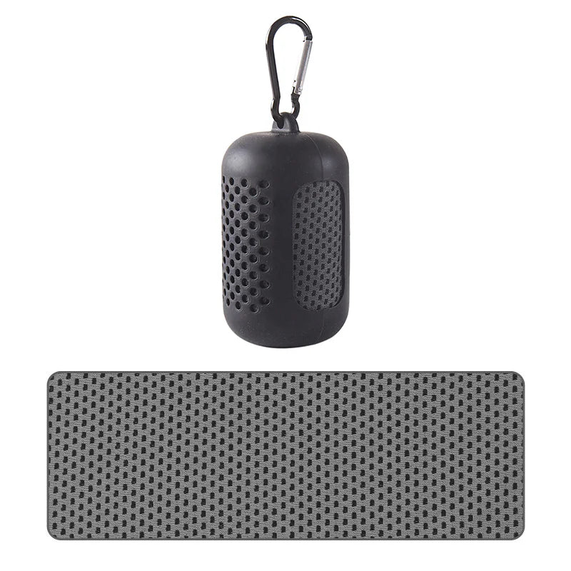 SculptForHer Cooling Gym Towel | Instant Cooling Microfibre Sports Towel with Silicone Carry Case | Quick Dry for Gym, Running, Fitness, Hiking & Travel
