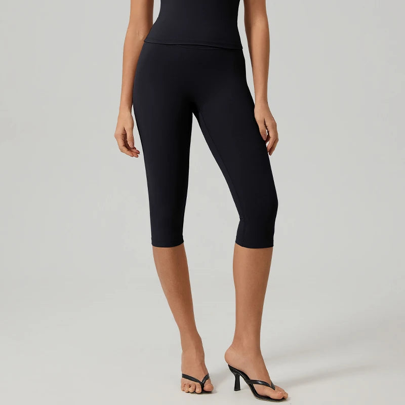 Hearuisavy Women High Waist Capri Yoga Pants Quick Dry Workout Gym Fitness Running Sports Tights Butt Lift 3/4 Leggings Female