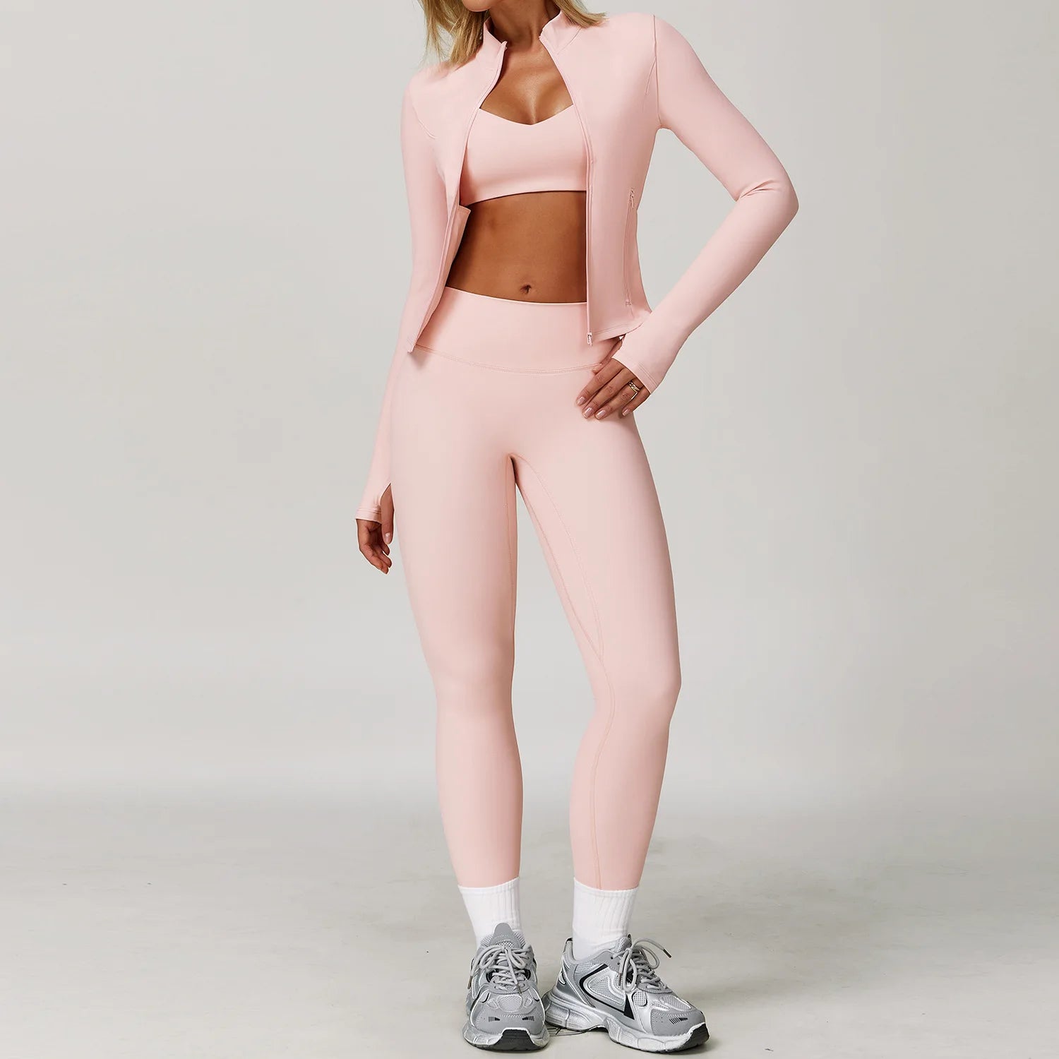 Women’s 2/3 Piece Long Sleeve Gym Set | Sculpting Activewear