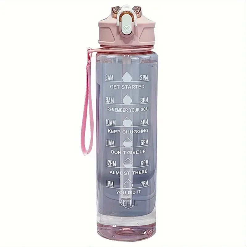 SculptForHer 800ml Sports Water Bottle | Leakproof Gym Bottle with Time Marker & Carry Strap