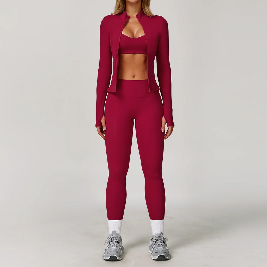 Women’s 2/3 Piece Long Sleeve Gym Set | Sculpting Activewear