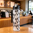 SculptForHer 800ml Sports Water Bottle | Leakproof Gym Bottle with Time Marker & Carry Strap