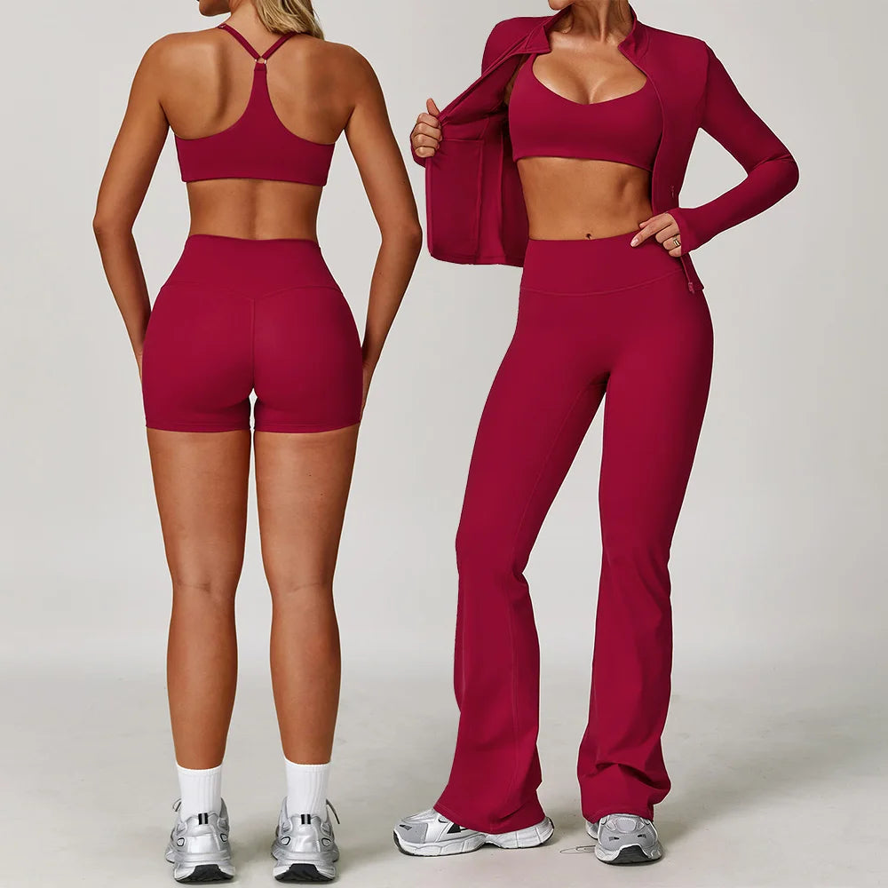 Women’s 2/3 Piece Long Sleeve Gym Set | Sculpting Activewear