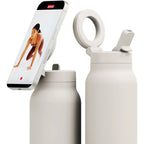 24oz Insulated Water Bottle with Magnetic Phone Mount & Straw