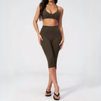SculptForHer Sculpt & Move Seamless Capri Gym Set – Women’s 2 Piece Activewear